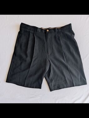 Men's Jamaican Jaxx Silk Shorts Size 36 Black Vacation Beach Cruise Travel